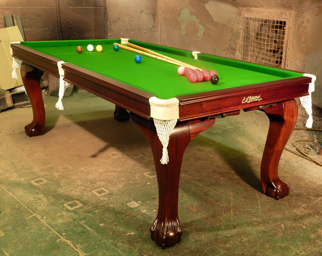 6ft E.J Riley ball and claw snooker dining table