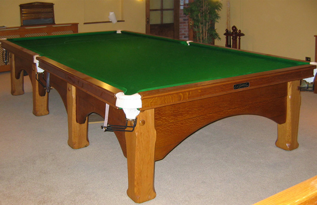 12ft E.J Riley Viceroy Snooker Table in solid Oak