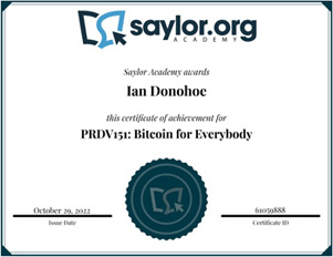 Bitcoin certificate