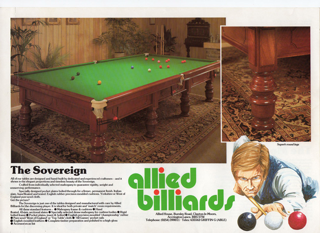 10ft Allied Billiards Soverign Snooker Table