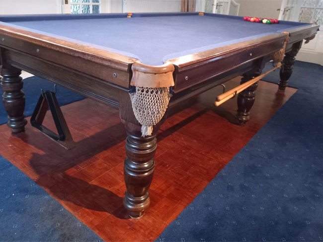 9ft E.J Riley solid mahogany snooker table